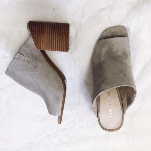 Kenneth Cole Karolina Light Gray Block Heel Mules - Picture 6 of 8